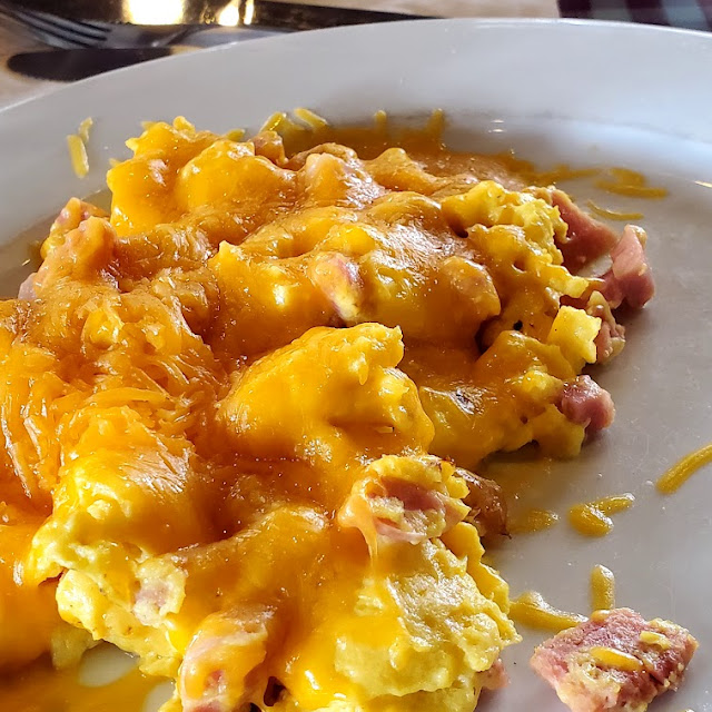 Scrambled Eggs with Ham & Cheese