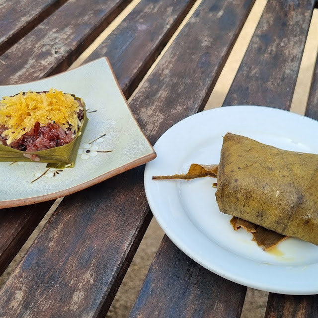 Lotus Sticky Rice Wrap and Sticky Rice with Coconut
