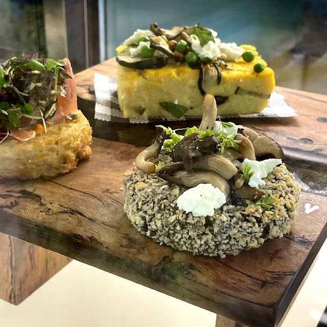Mushroom Risotto Cake with Goats Cheese