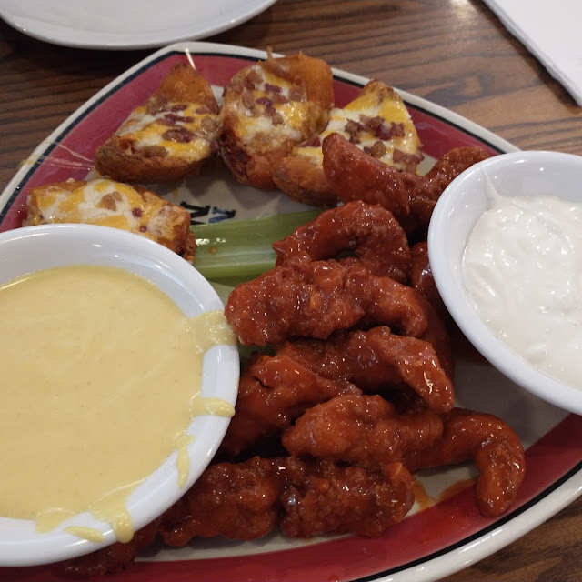 Buffalo Chicken Tenders and Potato Skins
