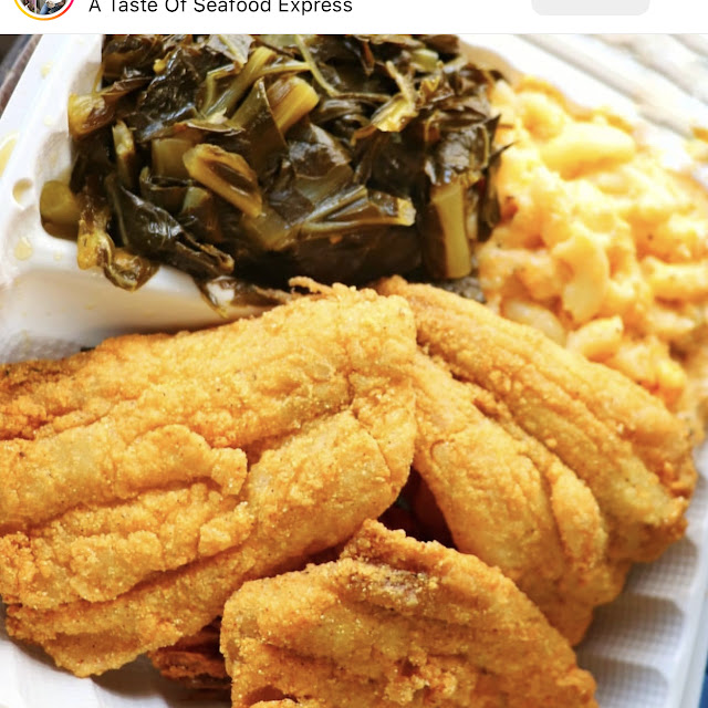 Catfish & Shrimp Macaroni and Cheese and Collard Greens