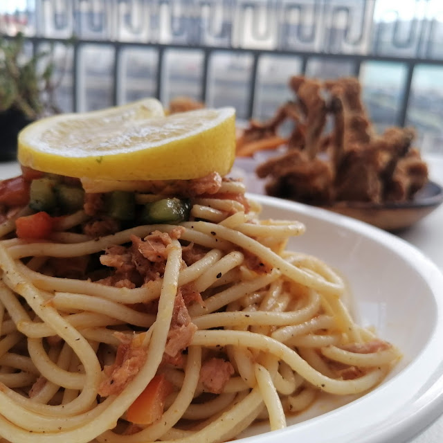 Tuna Chili Pesto Pasta