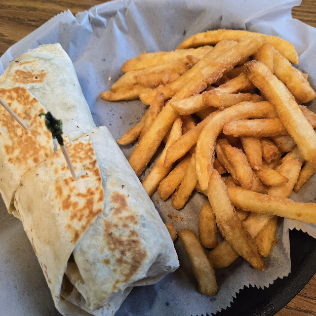 Chicken Wrap and Fries