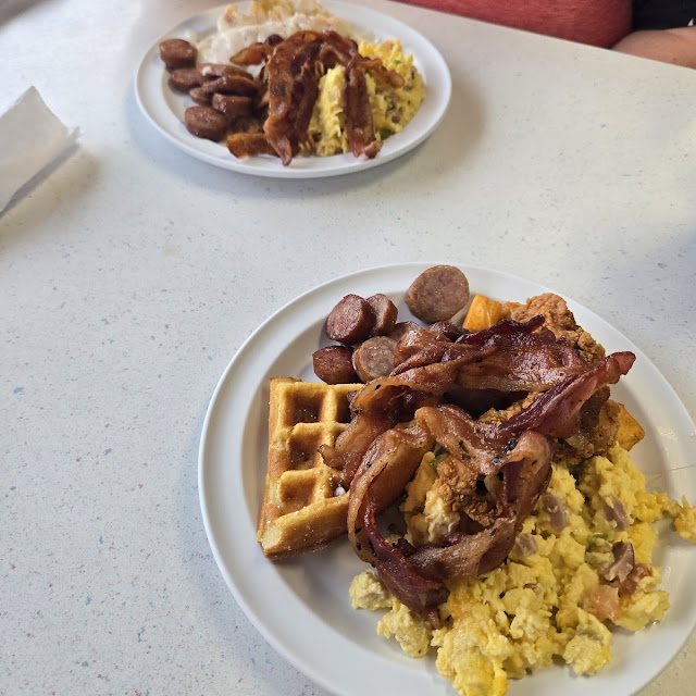 Pancakes and Eggs Bacon Sausage