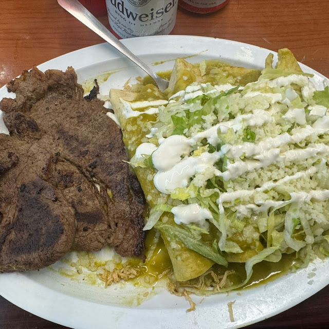 Chicken Enchiladas and Steak