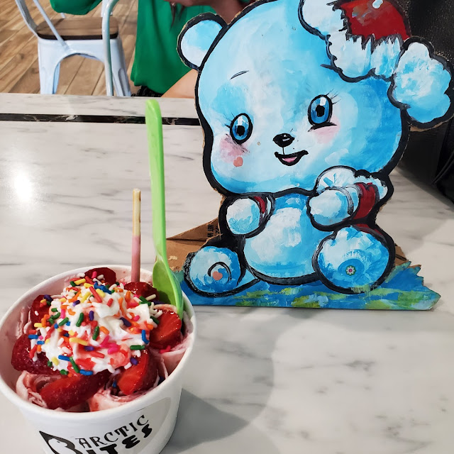 Strawberry Rolled Ice Cream with Sprinkles