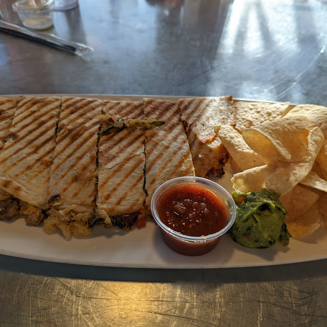 Chips and Salsa with Chipotle Chicken Quesadilla