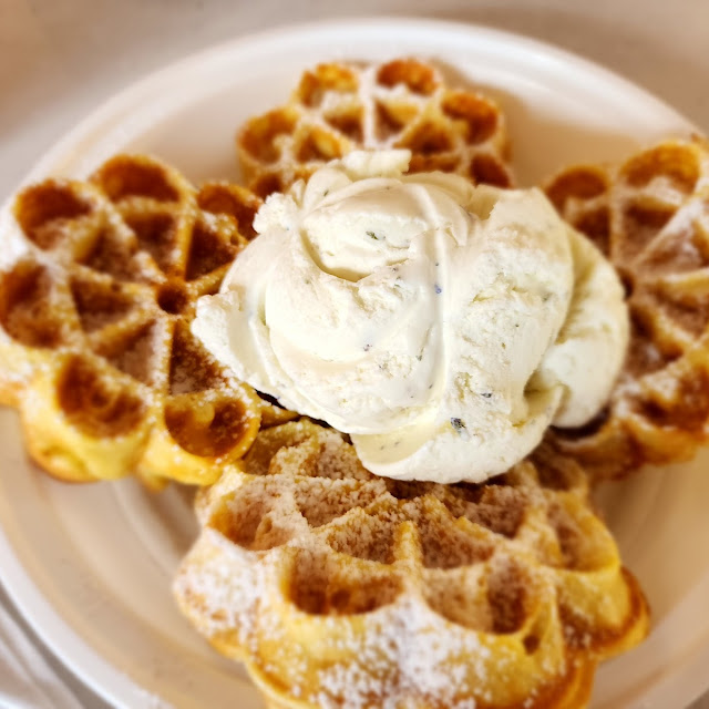 Mini Waffle Stack with Honey Lavender Ice Cream