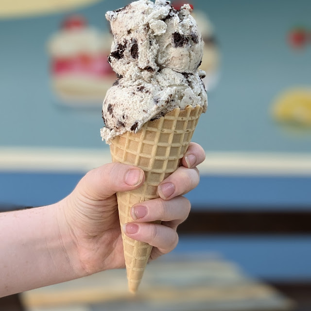 Shaved Ice and Scoop of Ice Cream