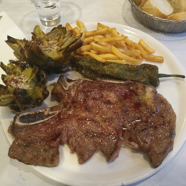 Entrecot A la Brasa Com Alcachofas