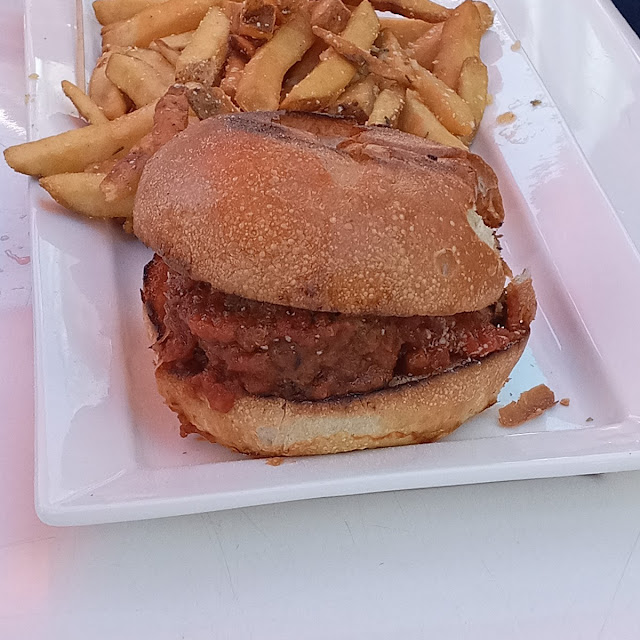 Meatball Sandwich and Fries