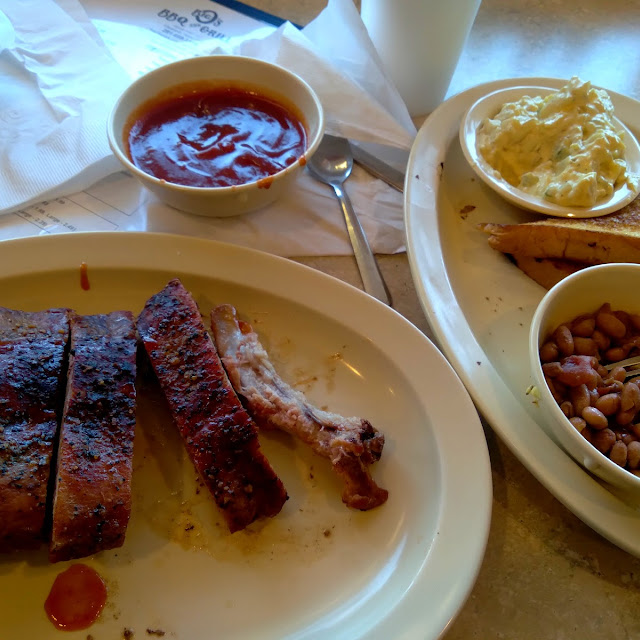 Baby Back Ribs Potato Salad and Pinto Beans