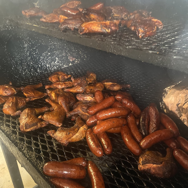 Brisket Chicken Pork Sausages Etc on Smoke Grill