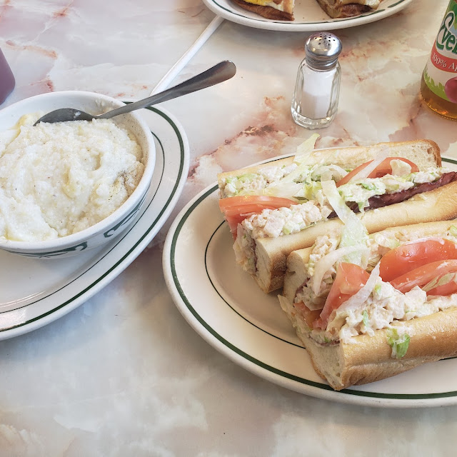 Chicken Salad Hoagie with Cheese Grits
