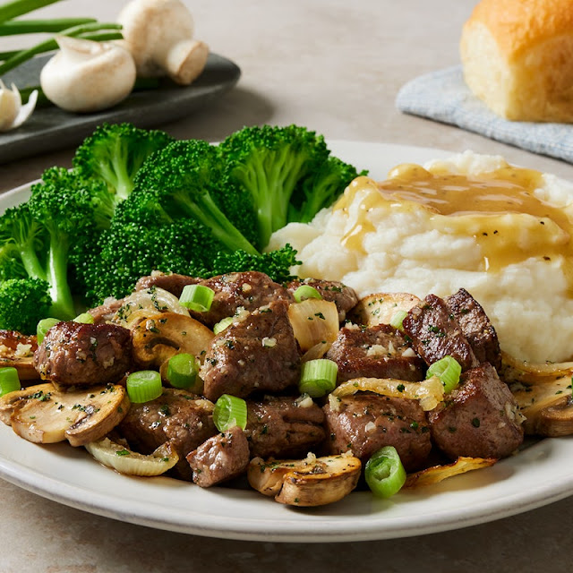 Mushroom and Onion Chopped Steak