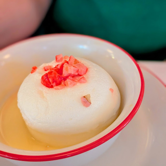 Floating Island with Pink Pralines