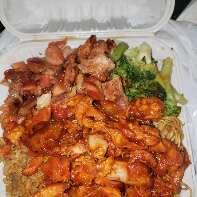 Broccoli Chicken Fried Rice and Bourbon Chicken