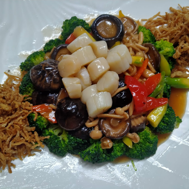 西兰花鲜菌带子