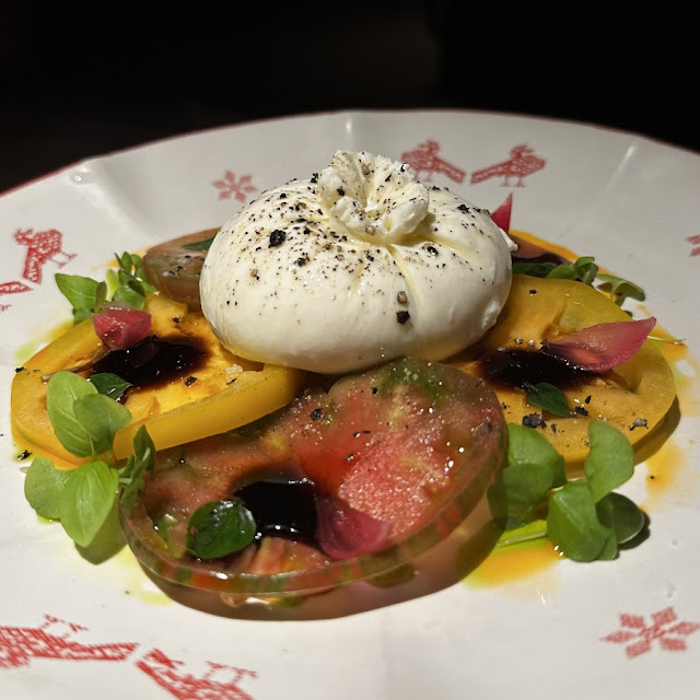Burrata on Tomato Carpaccio with Balsamic Cream