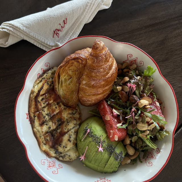Fried Halloumi with Watermelon and Croissant
