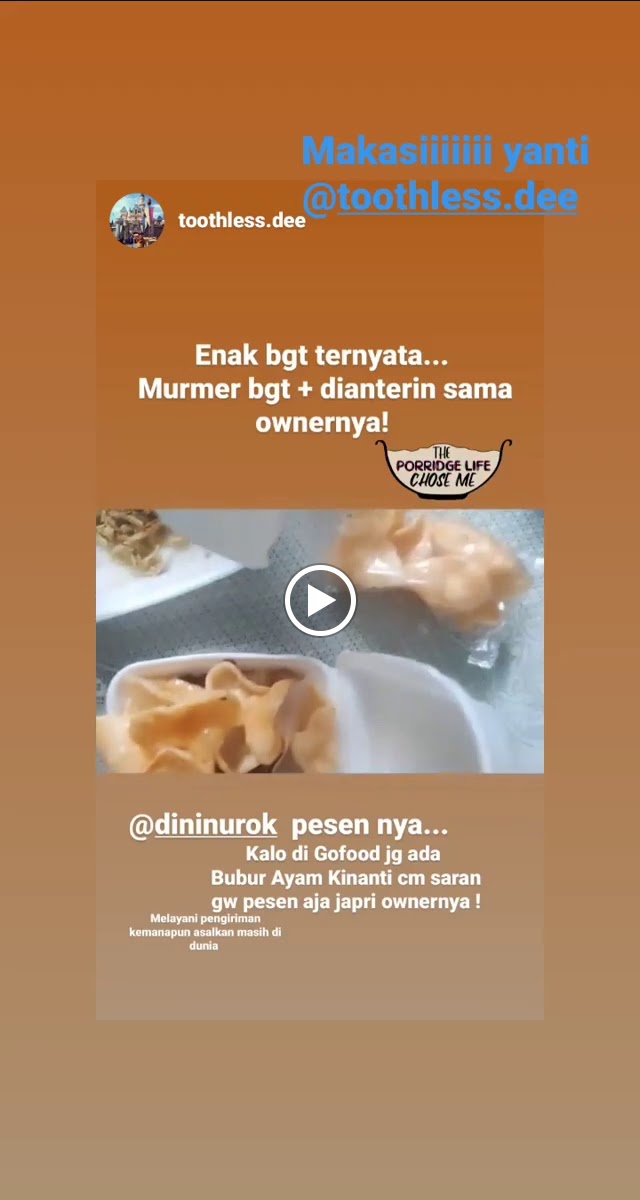Bubur Ayam Kinanti (ala Chinese)