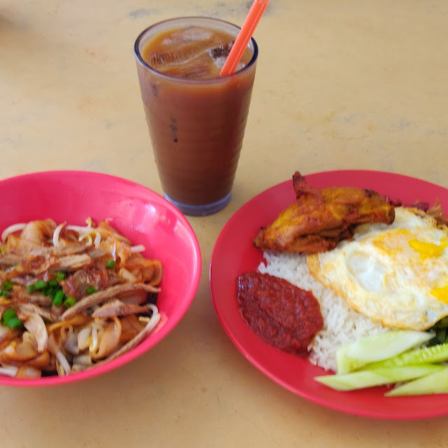 Dry Duck Noodles Nasi Lemak and Ice Coffee
