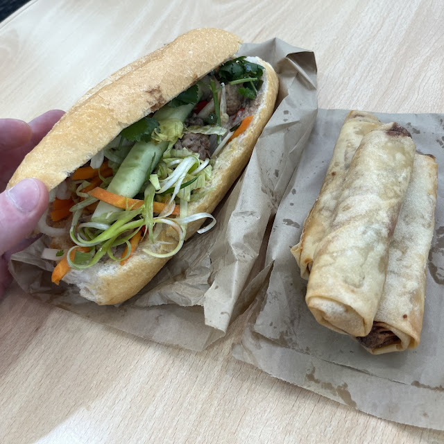 Pork Ball Banh MI and Spring Rolls