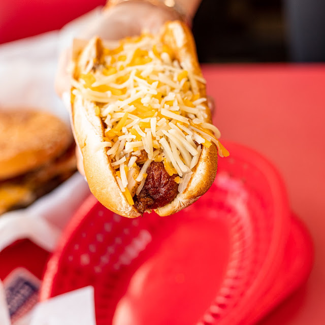 Chili Dog with Mustard and Onion