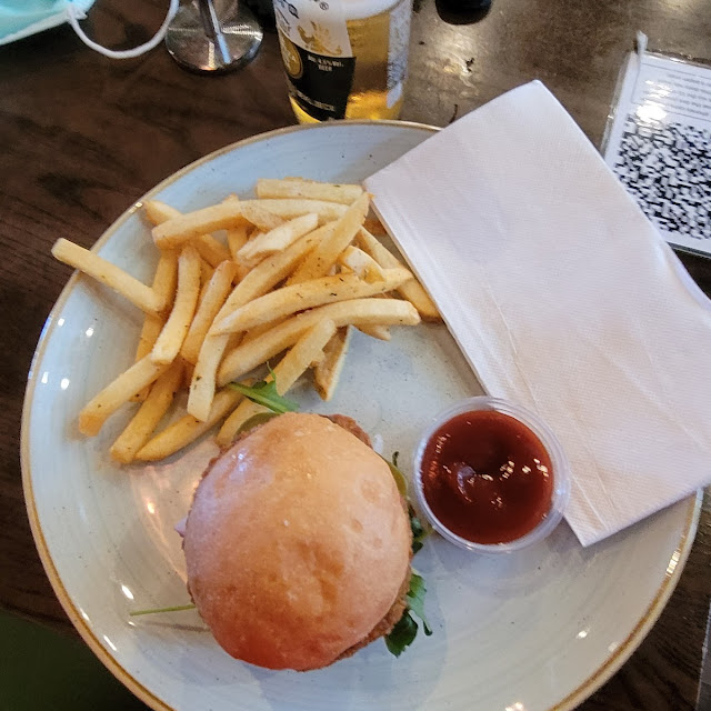 Vegie Burger and Chips