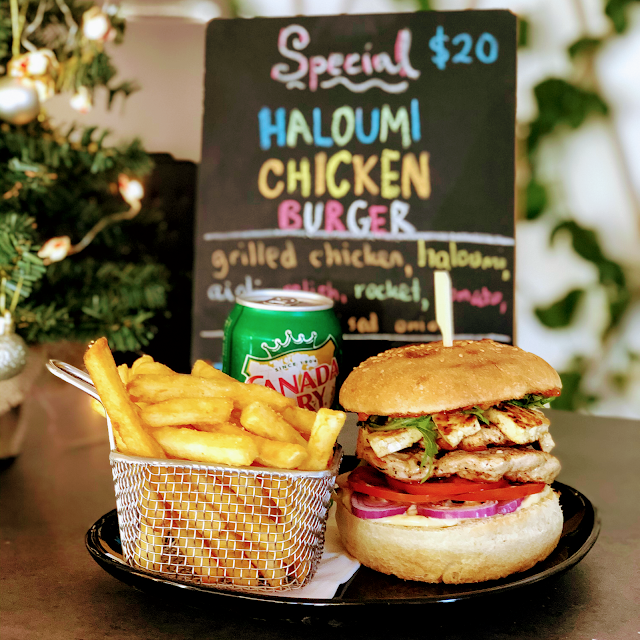 Chicken Haloumi Burger