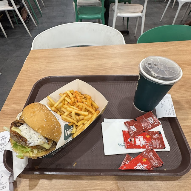 Mushroom Burger and Fries