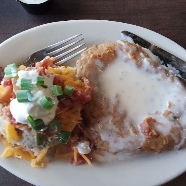 Chicken Fried Steak and Loaded Mashed Potatoes