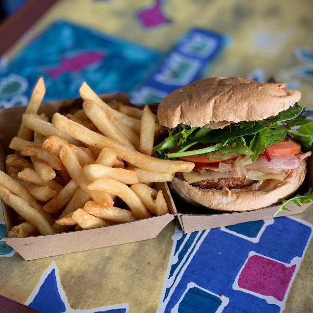 Chicken and Bacon Burger and Fries