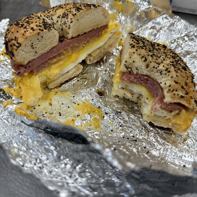 Taylor Pork Roll on an Everything Bagel My Favorite They Also Do It with Bacon or Sausage