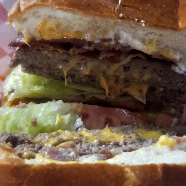 Double Cheese Burger Bacon and Jalapeños