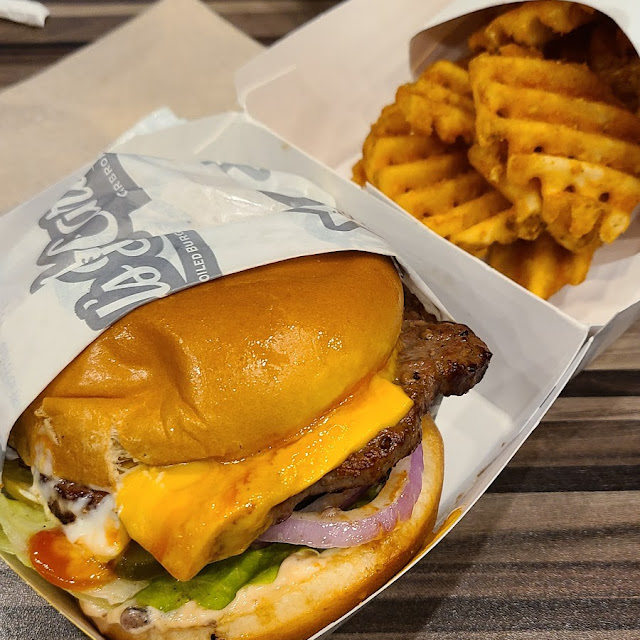 Famous Burger and Crisscut Fries