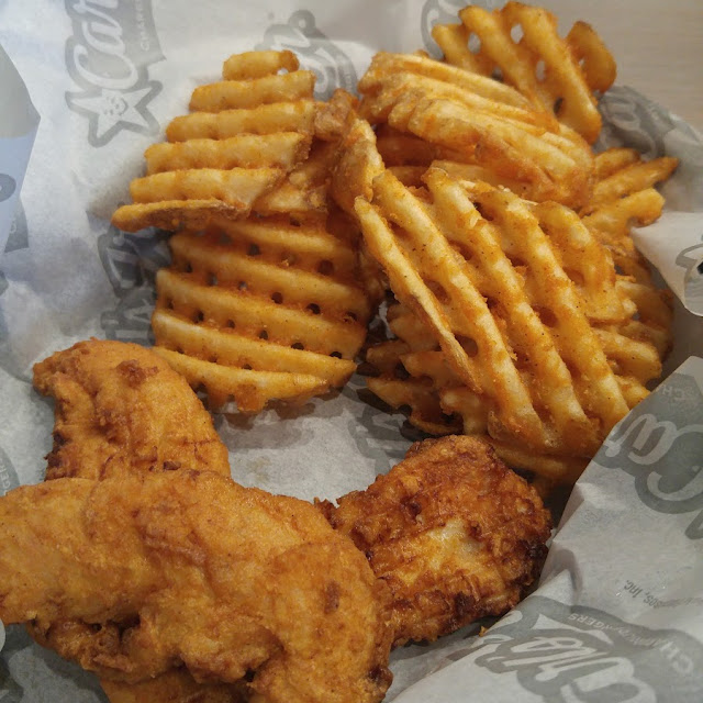 Chicken Strips and Waffle Fries
