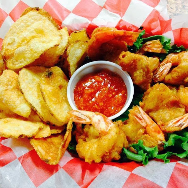 Beer Battered Shrimp and Chips