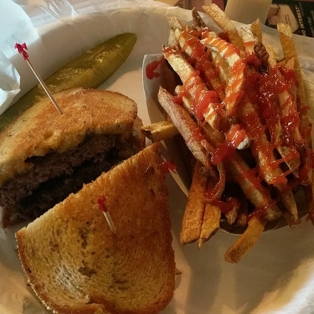 Patty Melt Burger and Fries