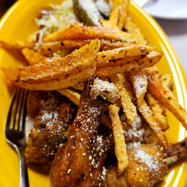 Mexican Enchiladas with Side of Chicken Drumstick