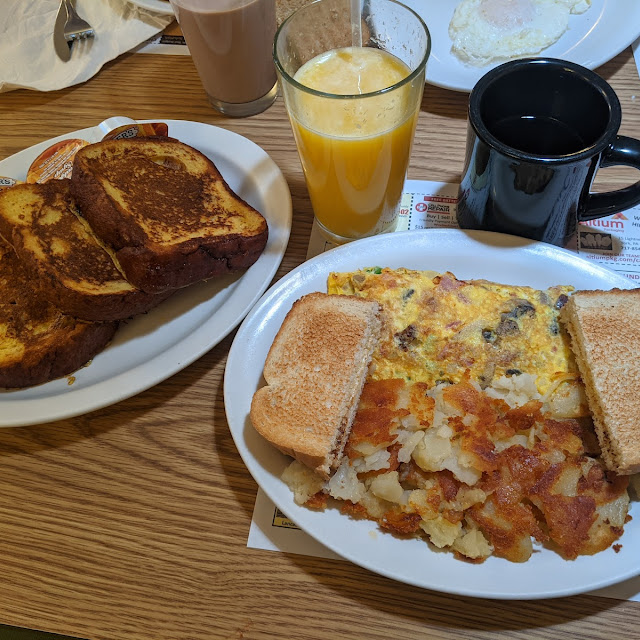 French Toast 2 with Meat with the Choice of Meat Served with Whipped Butter and Syrup