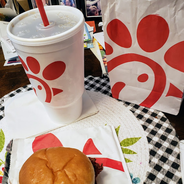 Chicken Sandwich and Diet Coke