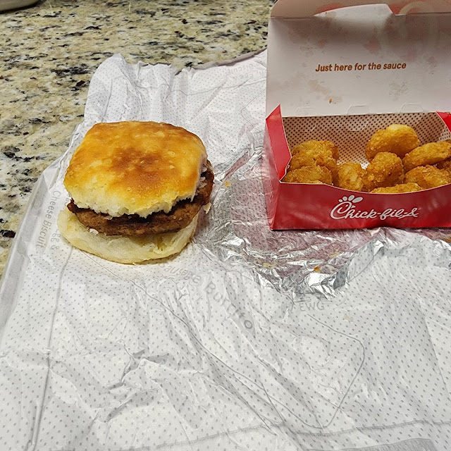 Sausage Biscuit and Hash Browns
