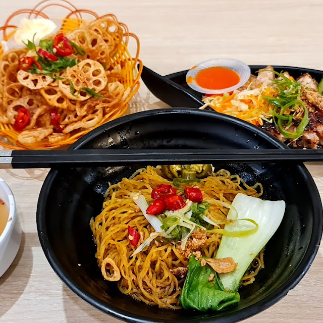 Char Sieu Sieu Yook Noodles with Lotus Root Chips