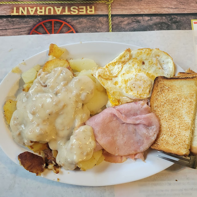2 Eggs Home Fries Toast Ham with a Side of Gravy