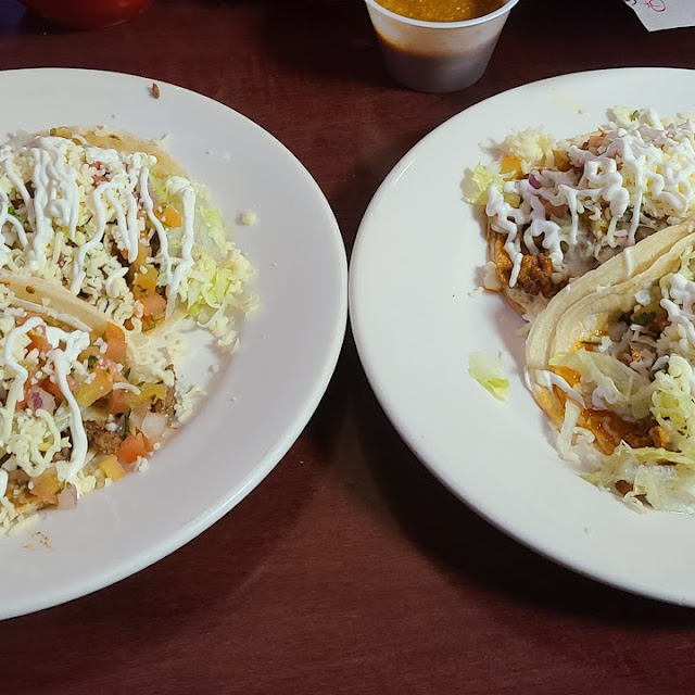 Steak Tacos and Chicken Chorizo Tacos