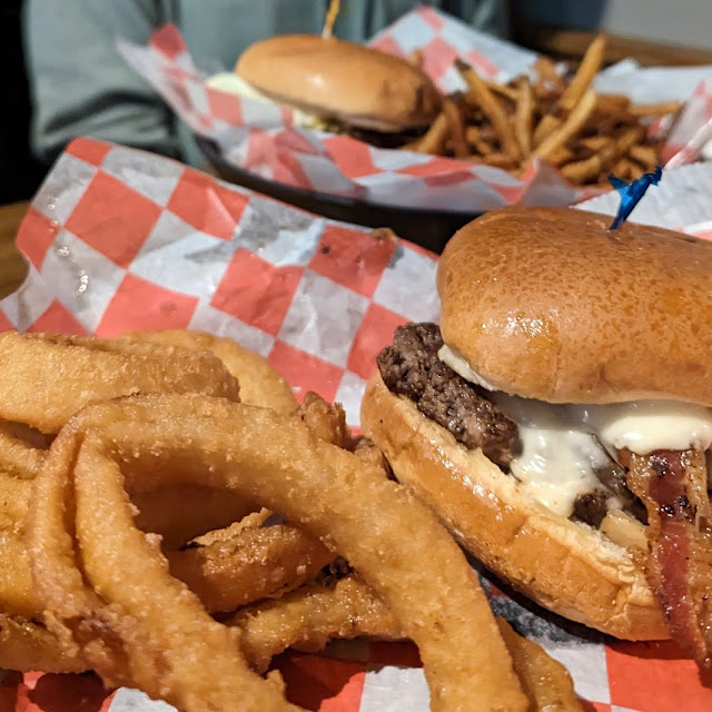 Mushroom & Swiss Burger with Sweet Potato Fries