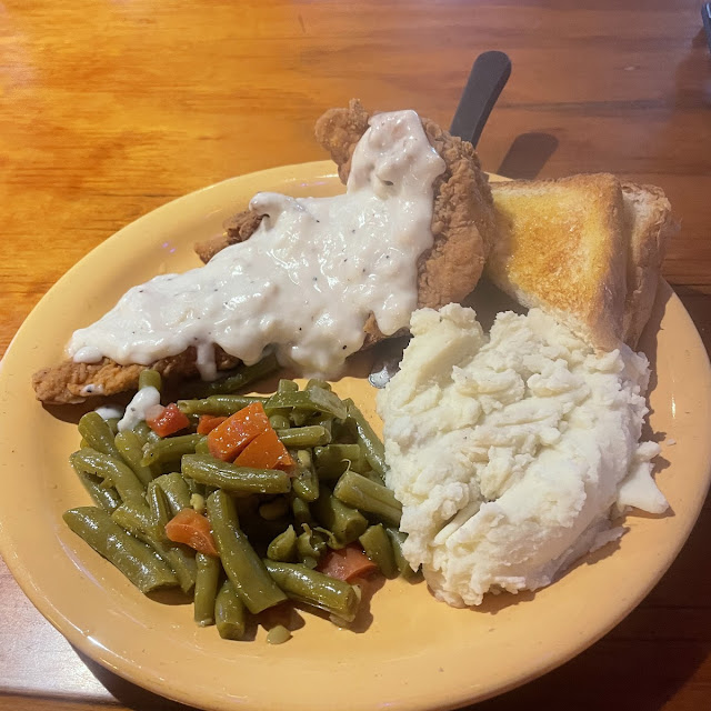 Chicken Fried Chicken with Mashed Potatoes and Cream Gravy