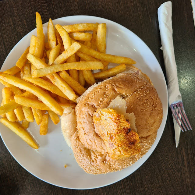 Roast Pork Roll and Chips