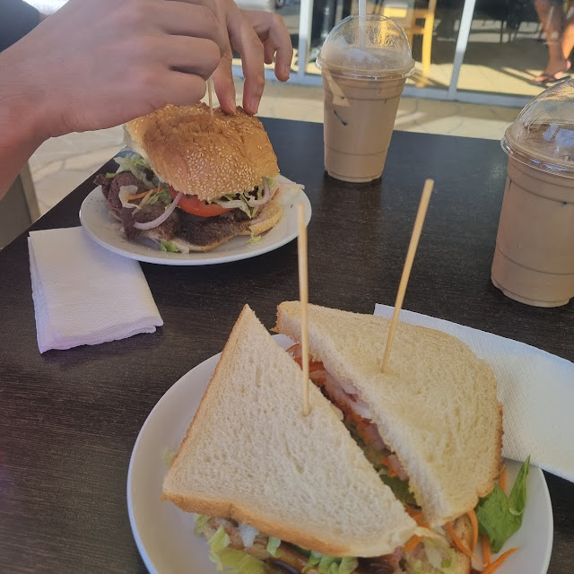 Pork Sandwich and Salad